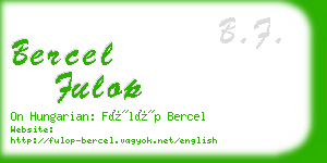 bercel fulop business card